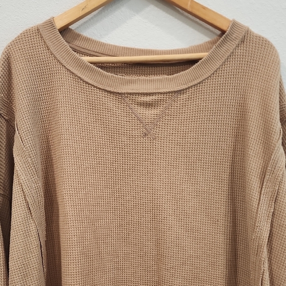 American Eagle Outfitters Tan Crew Neck Sweater Cozy Knit - Picture 5 of 10